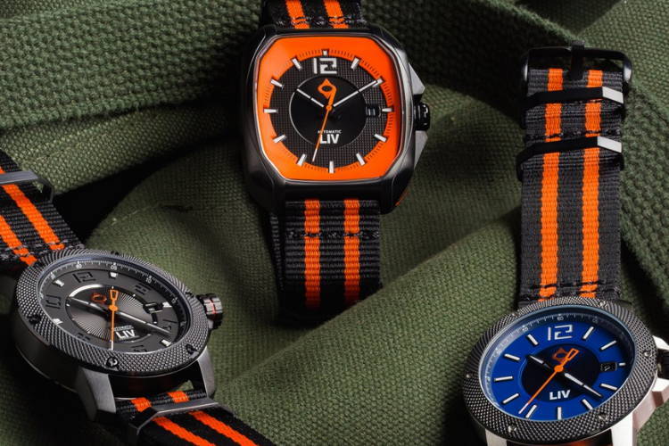 LIV GX-Diver's 44mm Full Lume Orange Silicone Strap Swiss Men's Watch  GXD44LR