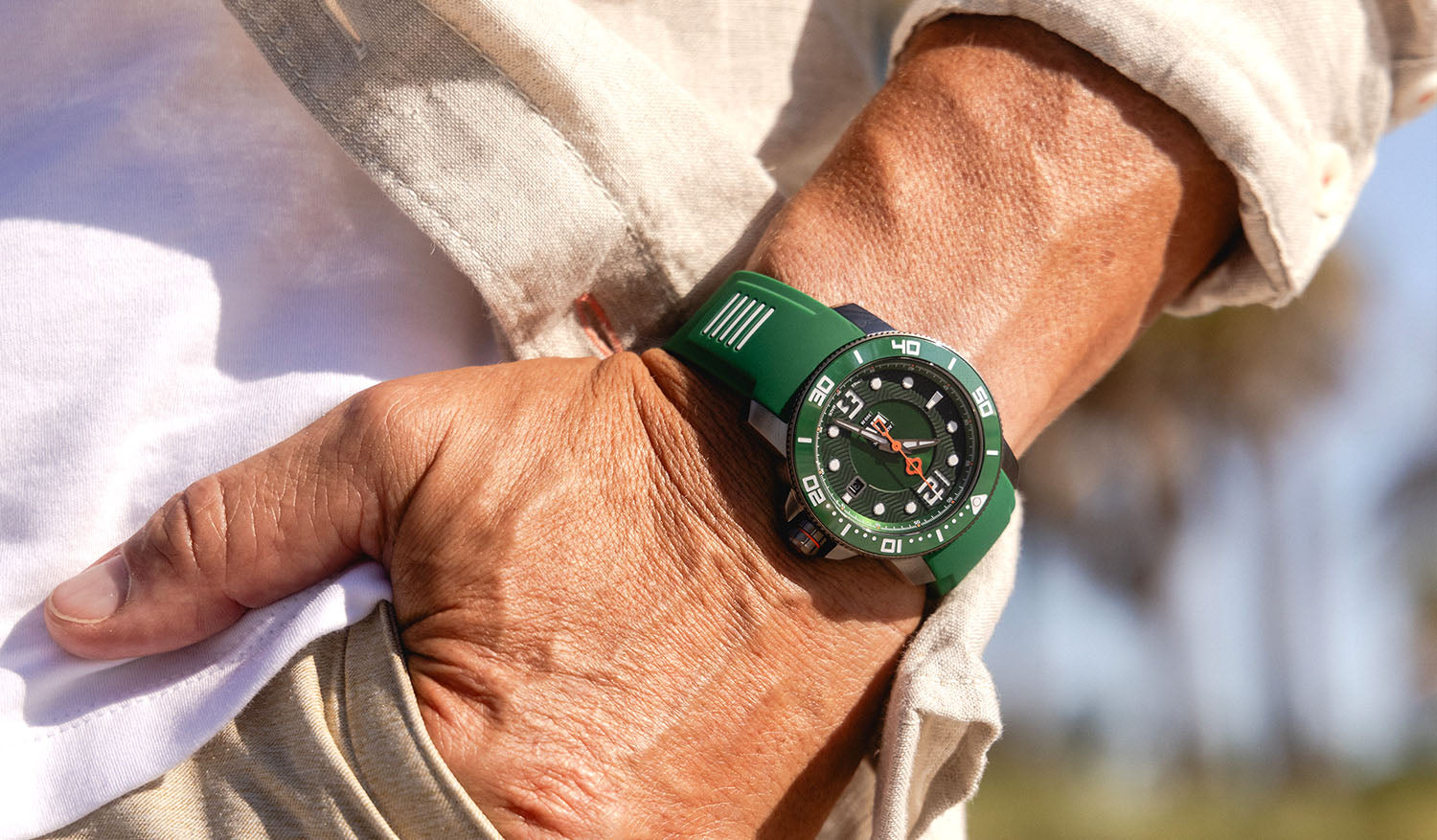 Green diver watch on sale