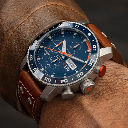 P-51 Titanium Chrono Blue / Orange - LIMITED EDITION