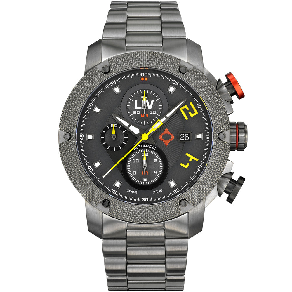 Shop Venom Yellow LIV GX AC Swiss Made Automatic Chronograph LIV Swiss Watches